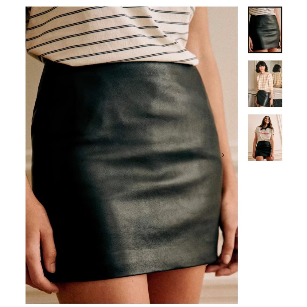 Sézane Harlow Skirt (leather)